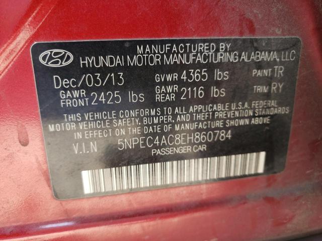Photo 10 from auction – 2014 HYUNDAI SONATA SE with VIN 5NPEC4AC8EH860784