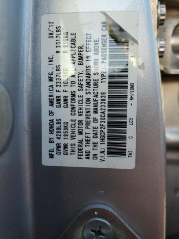 Photo 10 from auction – 2012 HONDA ACCORD LX with VIN 1HGCP2F30CA233639