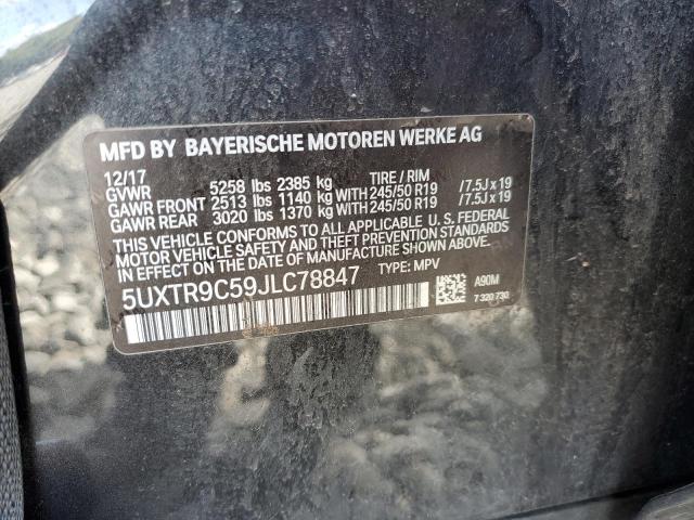 Photo 10 from auction – 2018 BMW X3 XDRIVE3 with VIN 5UXTR9C59JLC78847