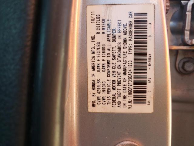 Photo 10 from auction – 2012 HONDA ACCORD LX with VIN 1HGCP2F35CA041553