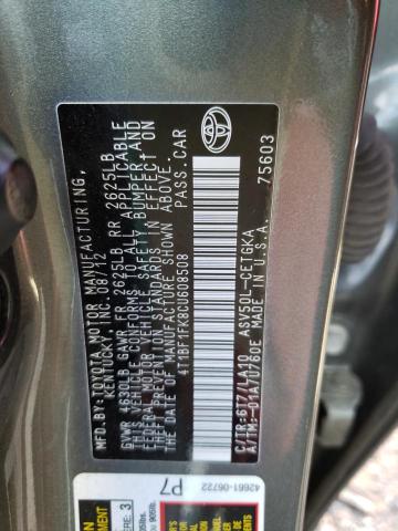 Photo 10 from auction – 2012 TOYOTA CAMRY/SE/L with VIN 4T1BF1FK8CU608508