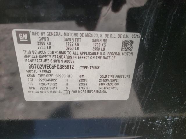 Photo 10 from auction – 2015 GMC SIERRA K15 with VIN 3GTU2WEC5FG385612