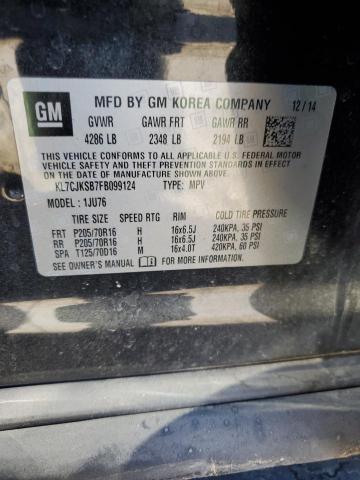 Photo 10 from auction – 2015 CHEVROLET TRAX LS with VIN KL7CJKSB7FB099124
