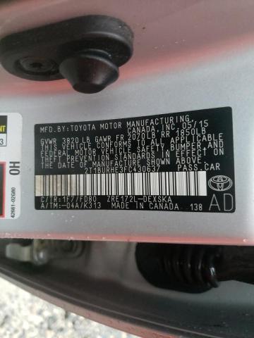 Photo 10 from auction – 2015 TOYOTA COROLLA L with VIN 2T1BURHE3FC430637