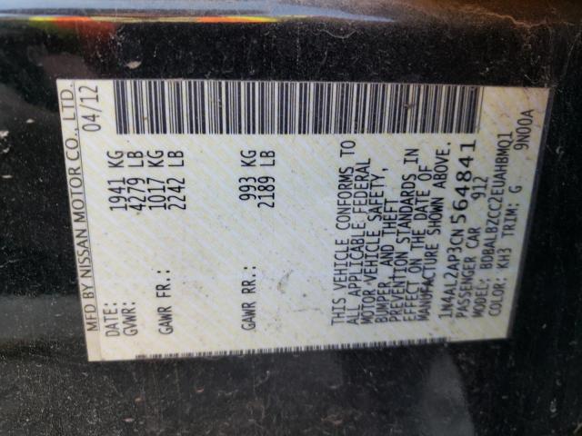 Photo 10 from auction – 2012 NISSAN ALTIMA BAS with VIN 1N4AL2AP3CN564841