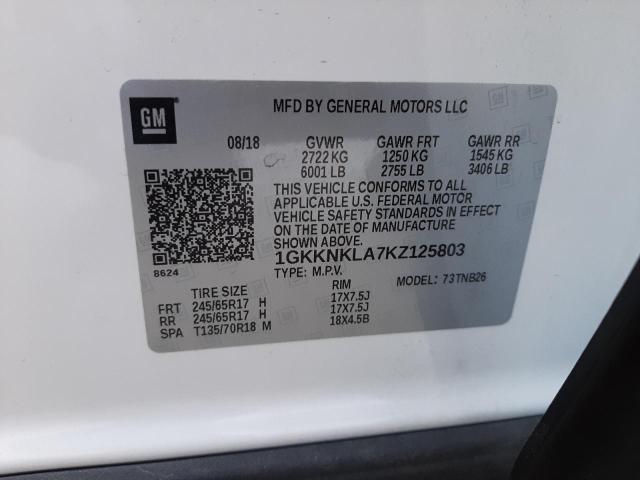 Photo 10 from auction – 2019 GMC ACADIA SLE with VIN 1GKKNKLA7KZ125803