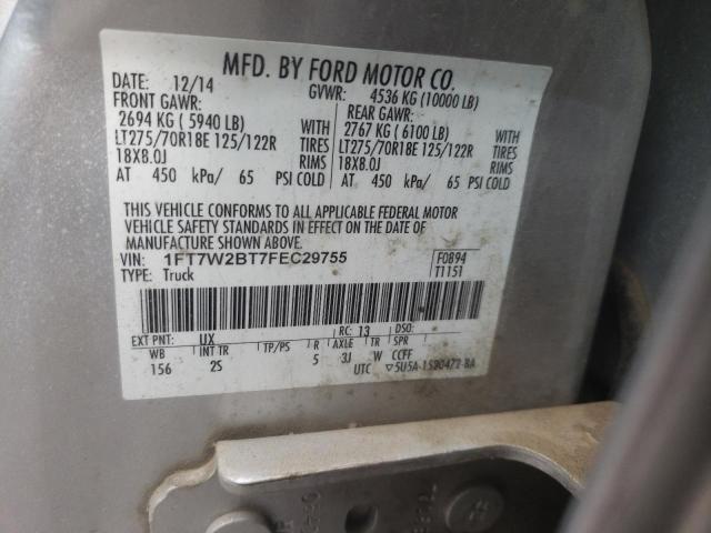 Photo 10 from auction – 2015 FORD F250 SUPER with VIN 1FT7W2BT7FEC29755