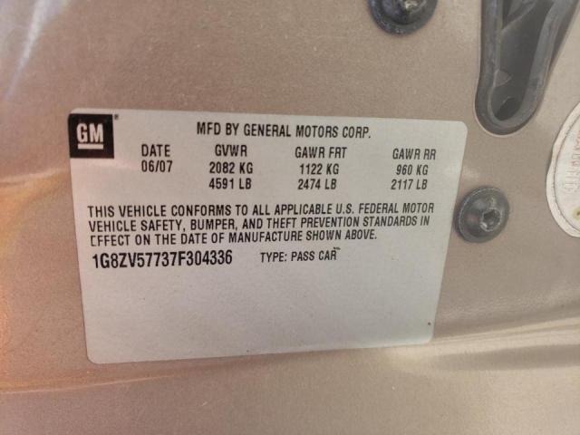 Photo 10 from auction – 2007 SATURN AURA XR with VIN 1G8ZV57737F304336