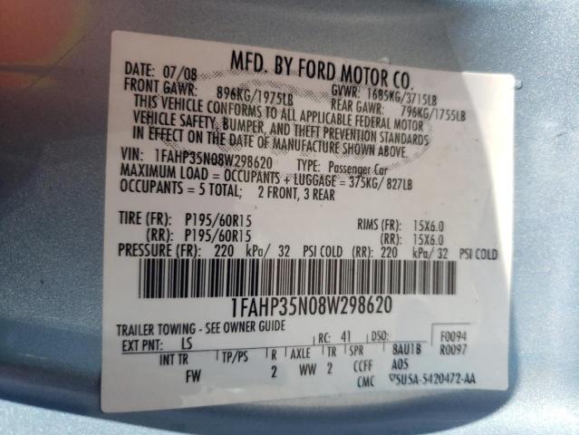 Photo 10 from auction – 2008 FORD FOCUS SE with VIN 1FAHP35N08W298620