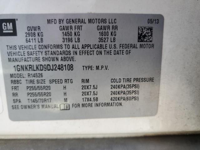 Photo 10 from auction – 2013 CHEVROLET TRAVERSE L with VIN 1GNKRLKD9DJ248108