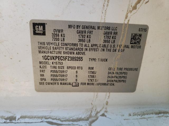 Photo 10 from auction – 2015 CHEVROLET SILVERADO with VIN 1GCVKPEC5FZ389265