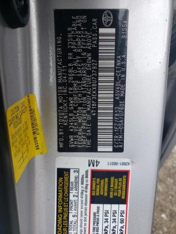 Photo 10 from auction – 2011 TOYOTA CAMRY BASE with VIN 4T1BF3EKXBU737927