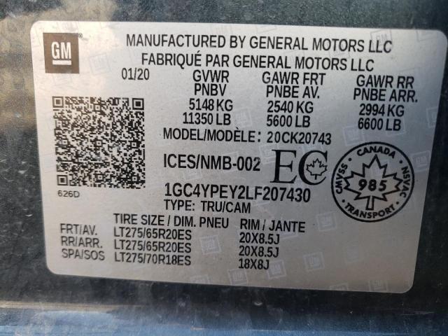 Photo 10 from auction – 2020 CHEVROLET SILVERADO with VIN 1GC4YPEY2LF207430