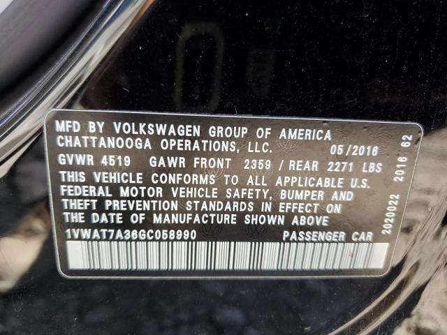 Photo 10 from auction – 2016 VOLKSWAGEN PASSAT with VIN 1VWAT7A36GC058990