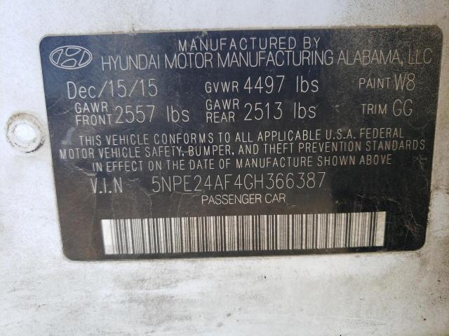 Photo 10 from auction – 2016 HYUNDAI SONATA SE with VIN 5NPE24AF4GH366387
