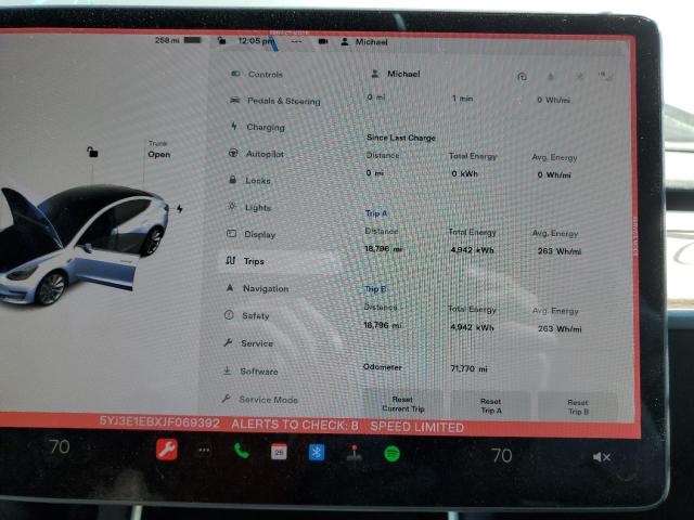 Photo 8 from auction – 2018 TESLA MODEL 3 with VIN 5YJ3E1EBXJF069392