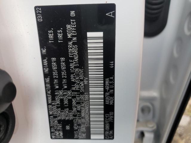 Photo 10 from auction – 2022 TOYOTA HIGHLANDER with VIN 5TDABRCH4NS551881