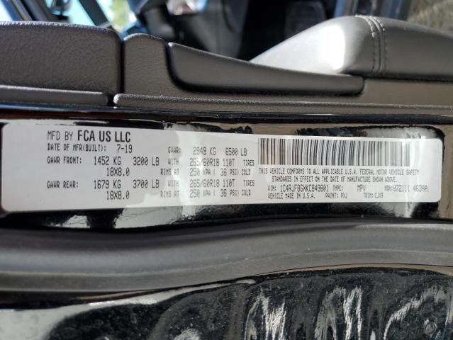 Photo 10 from auction – 2019 JEEP GRAND CHER with VIN 1C4RJFBGXKC849801