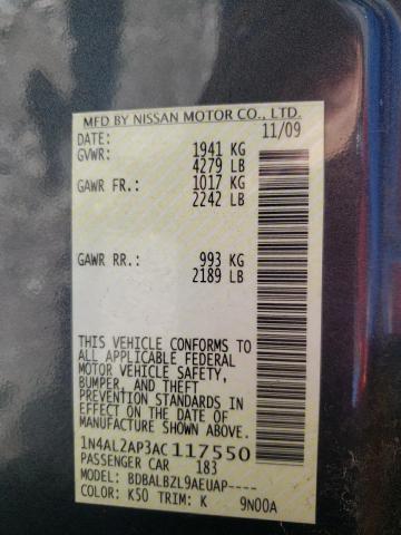 Photo 10 from auction – 2010 NISSAN ALTIMA BAS with VIN 1N4AL2AP3AC117550