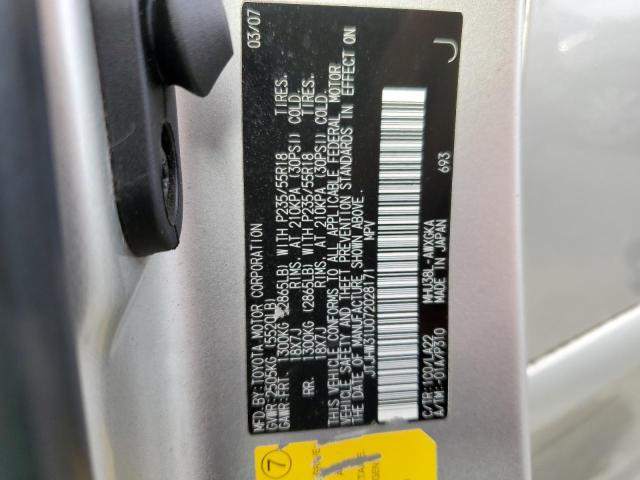 Photo 10 from auction – 2007 LEXUS RX 400H with VIN JTJHW31U072028171