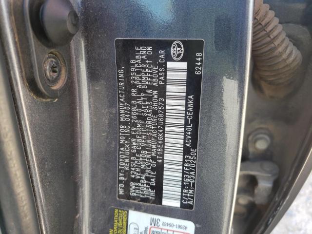 Photo 10 from auction – 2007 TOYOTA CAMRY CE with VIN 4T1BE46K47U687573