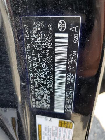 Photo 10 from auction – 2007 TOYOTA PRIUS with VIN JTDKB20U073265379