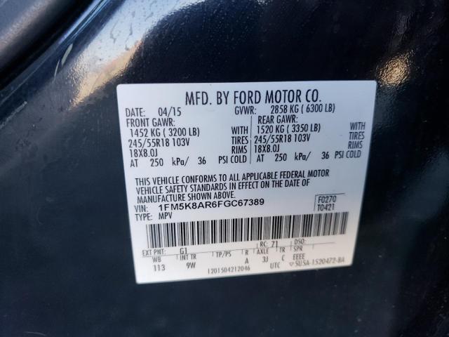 Photo 10 from auction – 2015 FORD EXPLORER P with VIN 1FM5K8AR6FGC67389