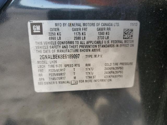 Photo 10 from auction – 2014 CHEVROLET EQUINOX LT with VIN 2GNALBEK8E6189097
