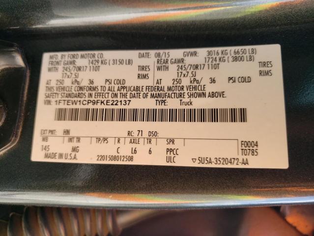 Photo 10 from auction – 2015 FORD F150 SUPER with VIN 1FTEW1CP9FKE22137