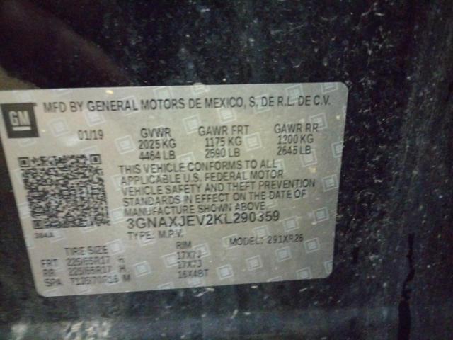 Photo 10 from auction – 2019 CHEVROLET EQUINOX LT with VIN 3GNAXJEV2KL290359