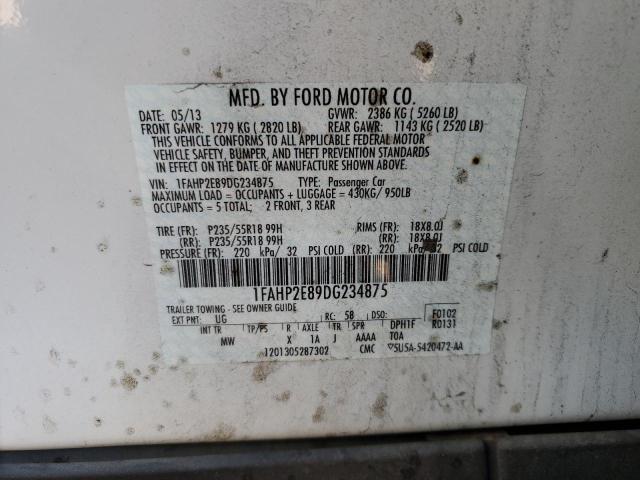 Photo 10 from auction – 2013 FORD TAURUS SEL with VIN 1FAHP2E89DG234875