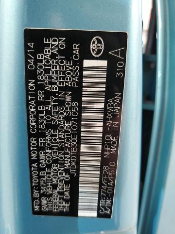 Photo 10 from auction – 2014 TOYOTA PRIUS C with VIN JTDKDTB30E1071058