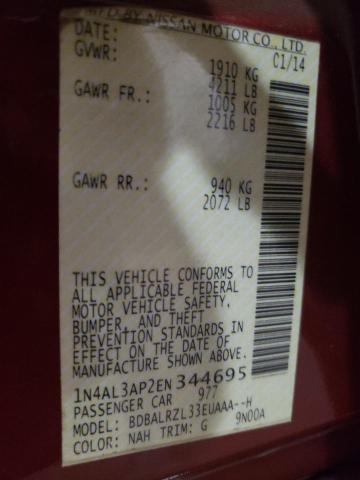 Photo 10 from auction – 2014 NISSAN ALTIMA 2.5 with VIN 1N4AL3AP2EN344695