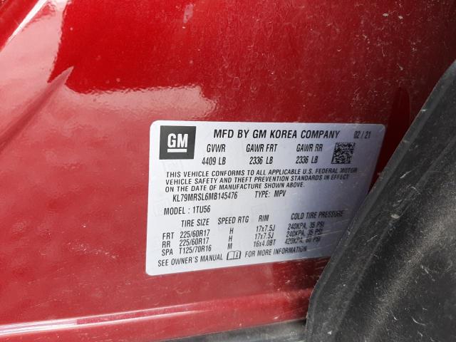 Photo 10 from auction – 2021 CHEVROLET TRAILBLAZE with VIN KL79MRSL6MB145476