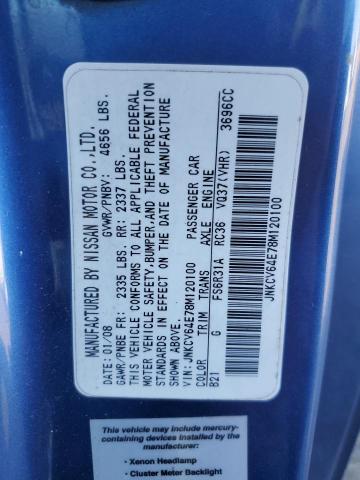Photo 10 from auction – 2008 INFINITI G37 BASE with VIN JNKCV64E78M120100