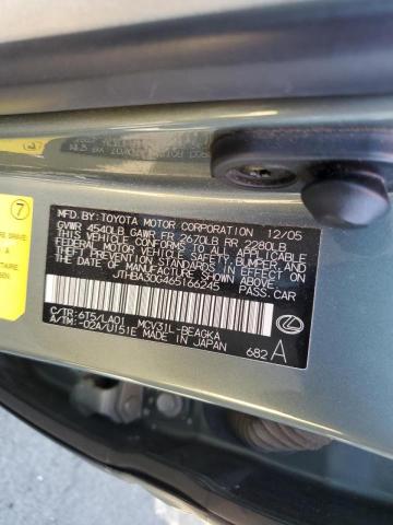 Photo 10 from auction – 2006 LEXUS ES 330 with VIN JTHBA30G465166245