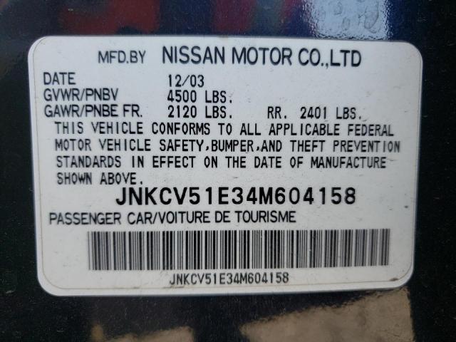 Photo 10 from auction – 2004 INFINITI G35 with VIN JNKCV51E34M604158