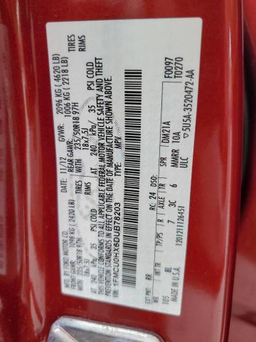 Photo 10 from auction – 2013 FORD ESCAPE SEL with VIN 1FMCU0HX6DUB78203