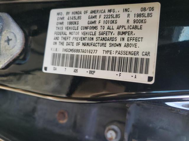 Photo 10 from auction – 2007 HONDA ACCORD EX with VIN 1HGCM56897A016277