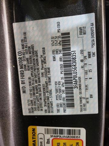 Photo 10 from auction – 2016 FORD FUSION SE with VIN 3FA6P0LU5GR308351