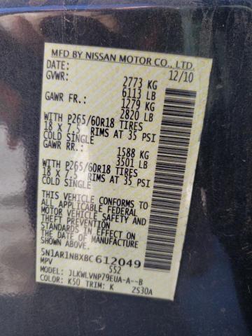 Photo 10 from auction – 2011 NISSAN PATHFINDER with VIN 5N1AR1NBXBC612049