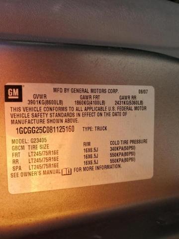 Photo 10 from auction – 2008 CHEVROLET EXPRESS G2 with VIN 1GCGG25C081125160