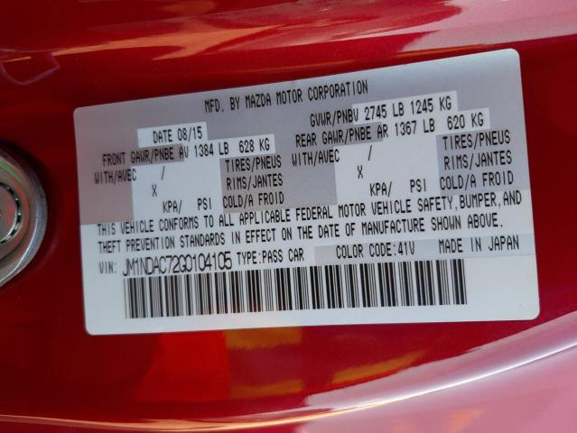 Photo 10 from auction – 2016 MAZDA MX-5 MIATA with VIN JM1NDAC72G0104105