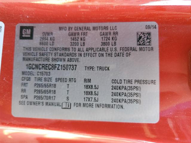 Photo 10 from auction – 2015 CHEVROLET SILVERADO with VIN 1GCNCREC8FZ150737