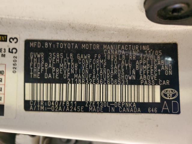 Photo 10 from auction – 2006 TOYOTA COROLLA CE with VIN 2T1BR32E36C606531