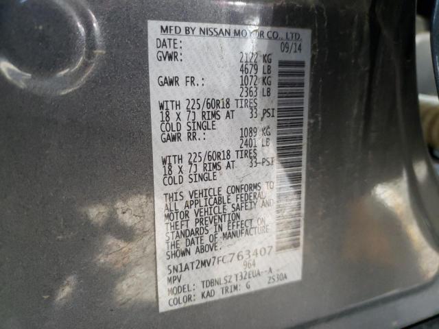 Photo 10 from auction – 2015 NISSAN ROGUE SL with VIN 5N1AT2MV7FC763407