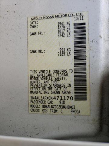 Photo 10 from auction – 2012 NISSAN ALTIMA BAS with VIN 1N4AL2APXCN471170