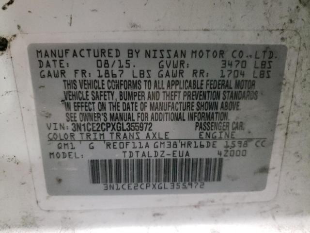 Photo 10 from auction – 2016 NISSAN VERSA NOTE with VIN 3N1CE2CPXGL355972