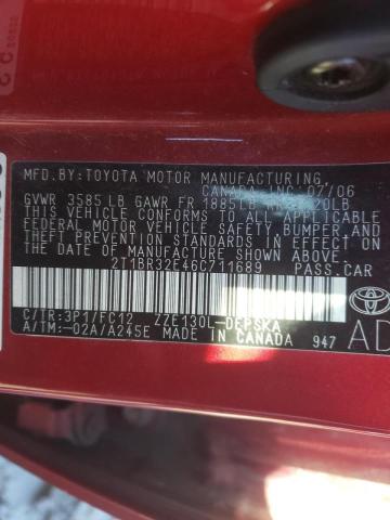 Photo 10 from auction – 2006 TOYOTA COROLLA CE with VIN 2T1BR32E46C711689