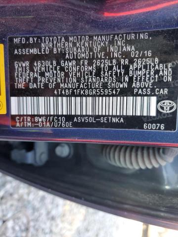 Photo 10 from auction – 2016 TOYOTA CAMRY LE with VIN 4T4BF1FK8GR559547